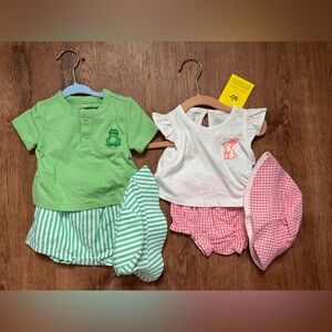 GAP Green and Pink Diaper Cover Set